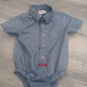 Blue Short Sleeve Baby Romper